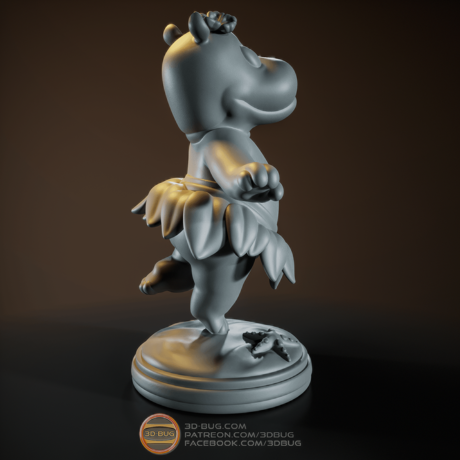 Stylized Hawaiian Hippo 3d model