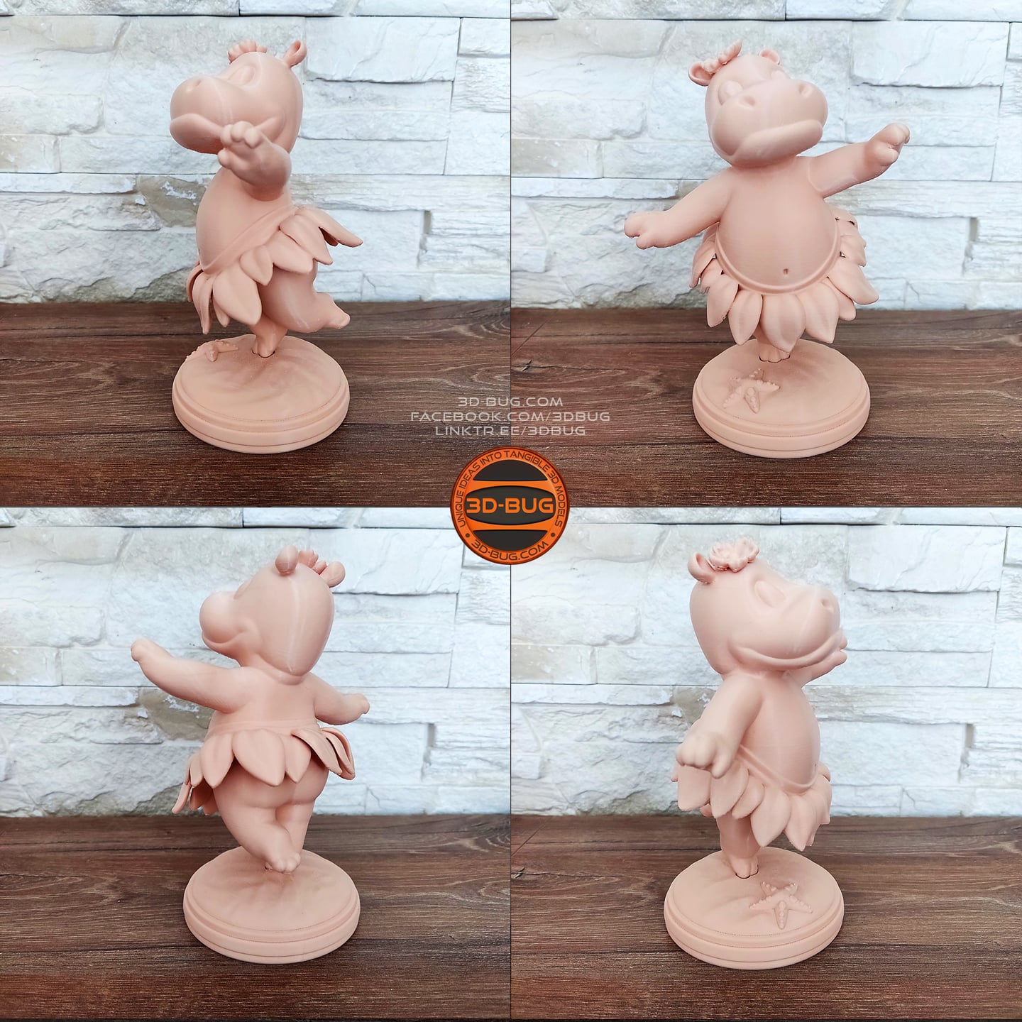 Stylized Hawaiian Hippo 3d model