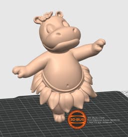 Stylized Hawaiian Hippo 3d model