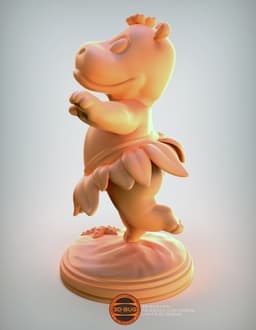 Stylized Hawaiian Hippo 3d model