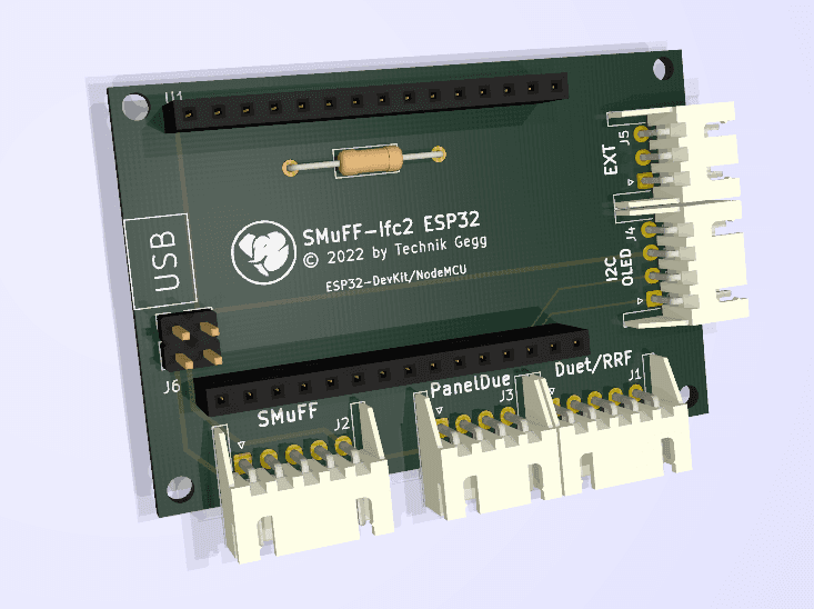 SMuFF-Ifc2 Housing for ESP32 - PCB available on PCBWay - 3d model