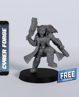 John Carmero - With Free Cyberpunk Dragon - Sci-Fi Gift Ideas for RPG and Wargamers 3d model