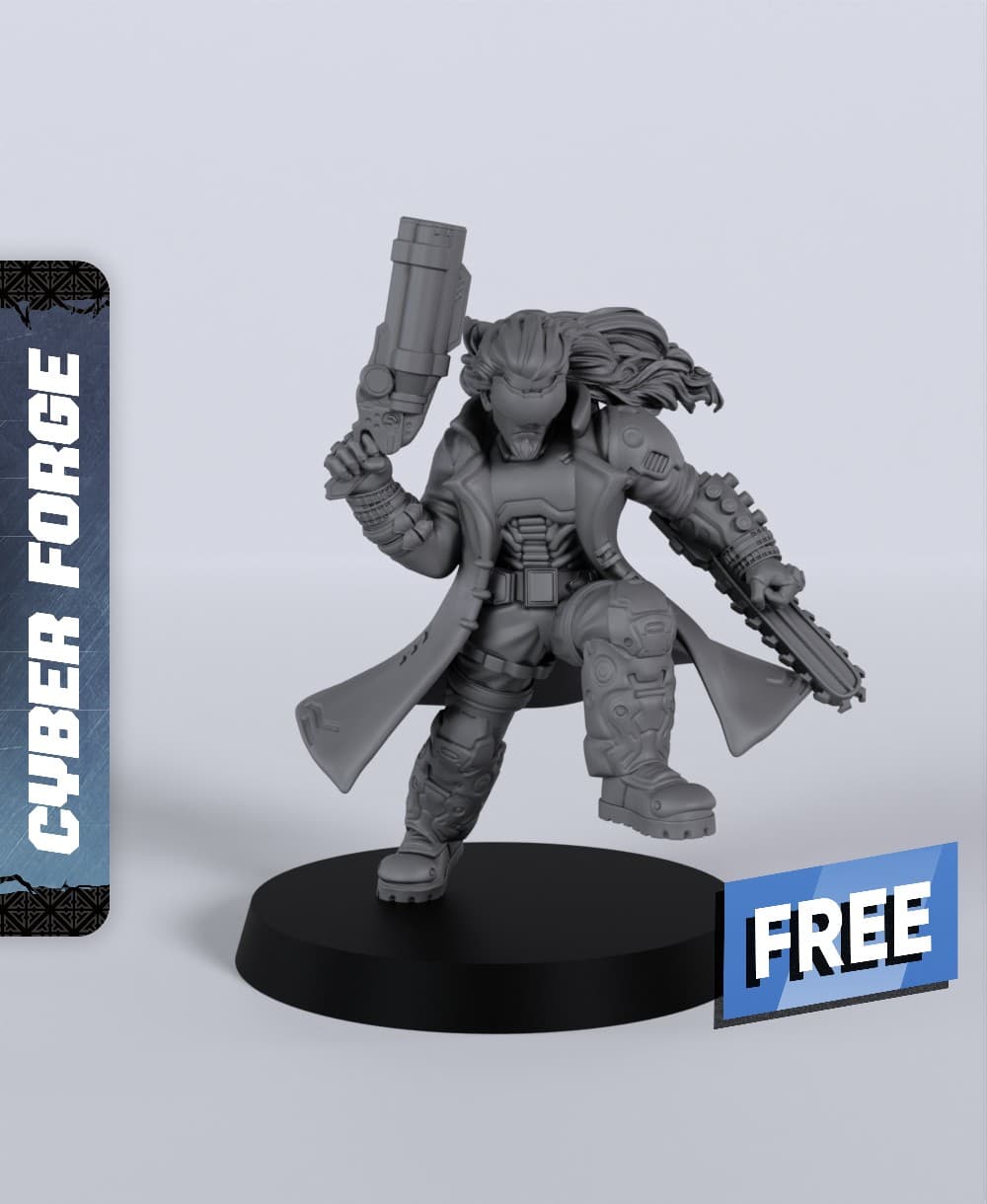 John Carmero - With Free Cyberpunk Dragon - Sci-Fi Gift Ideas for RPG and Wargamers 3d model