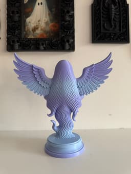 Winged Ghost Statue STL 3MF | Gothic Halloween Spirit 3D Print Model | Cute Dark Decor Figurine 3d model