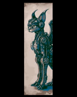 designs of the steampunk world - animal hybrids on display - set of bookmarks 3d model