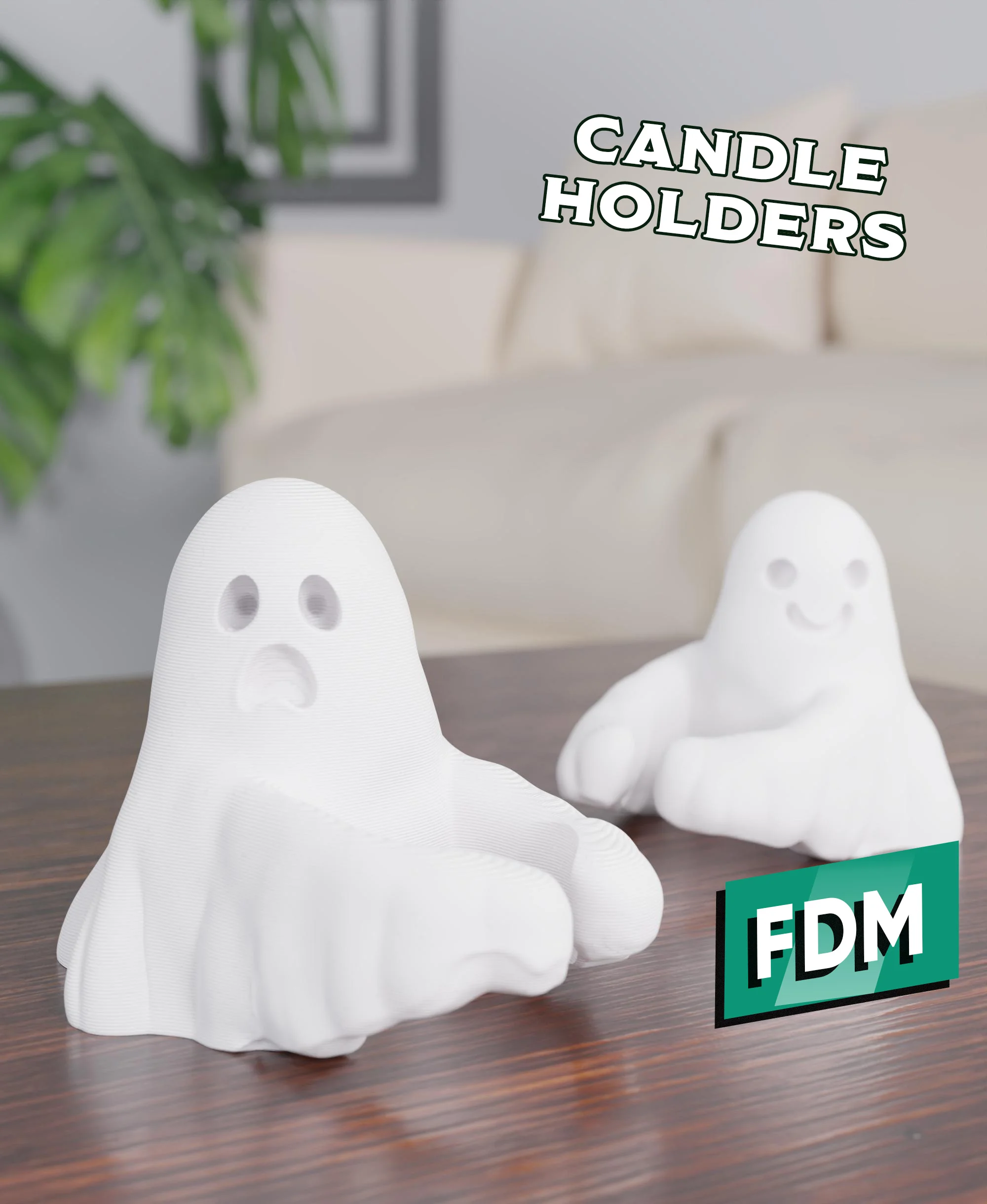 Halloween - Ghost Candle Holders 3d model