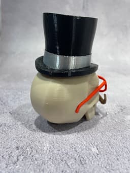 Skull Figurine with Top Hat, Moustache and Glasses / 3MF Included 3d model