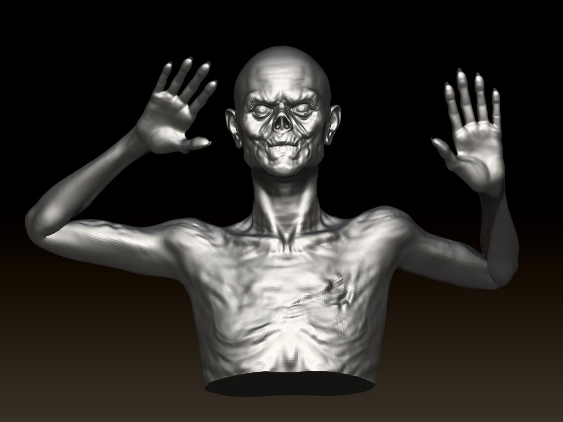 bust zombie 3d model