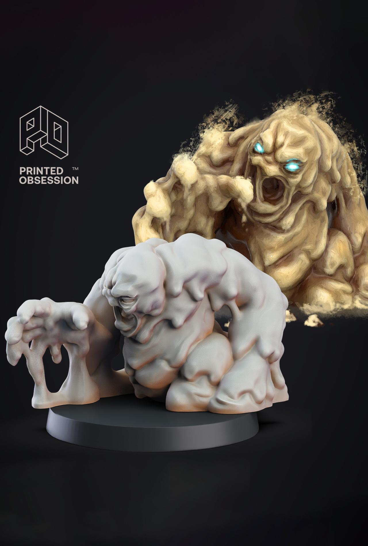 Golem Clay - Constructs - PRESUPPORTED - Illustrated and Stats - 32mm scale			 3d model