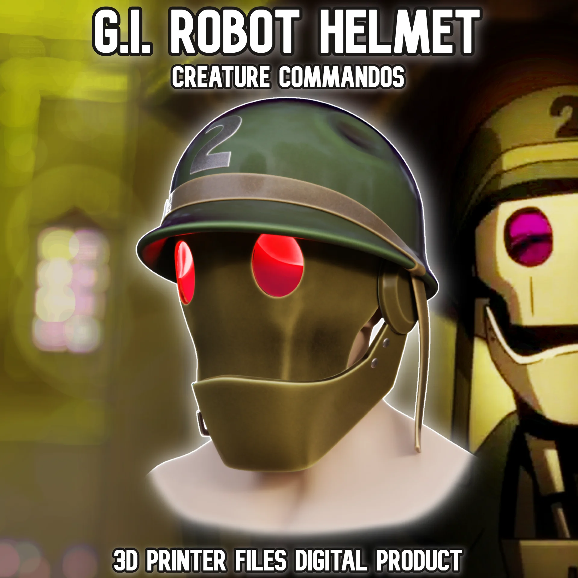 G.I. Robot Cosplay Helmet/Mask Outfit Creature Commandos 3d model