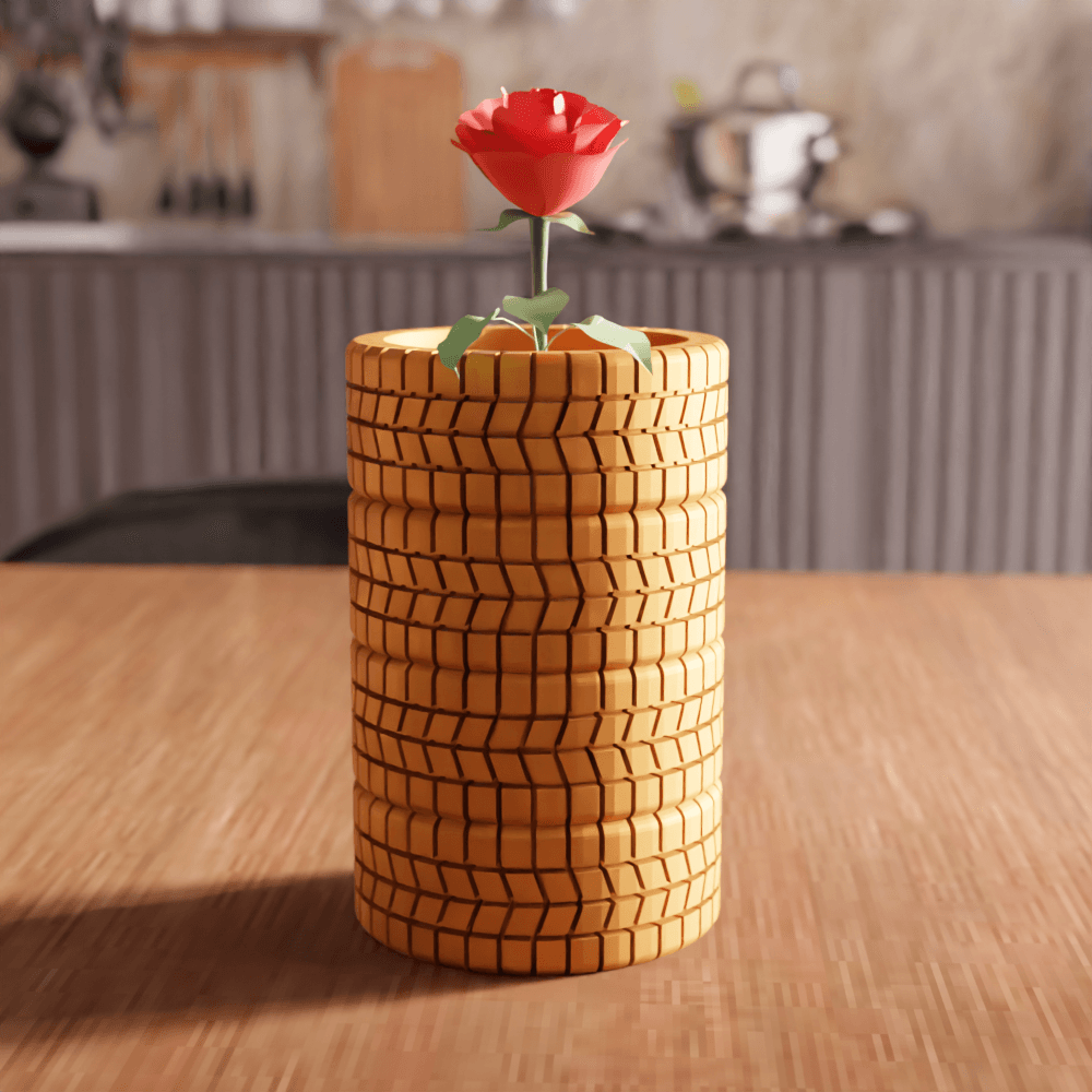 Tire Tread Pattern Desk Organizer & Vase 3d model