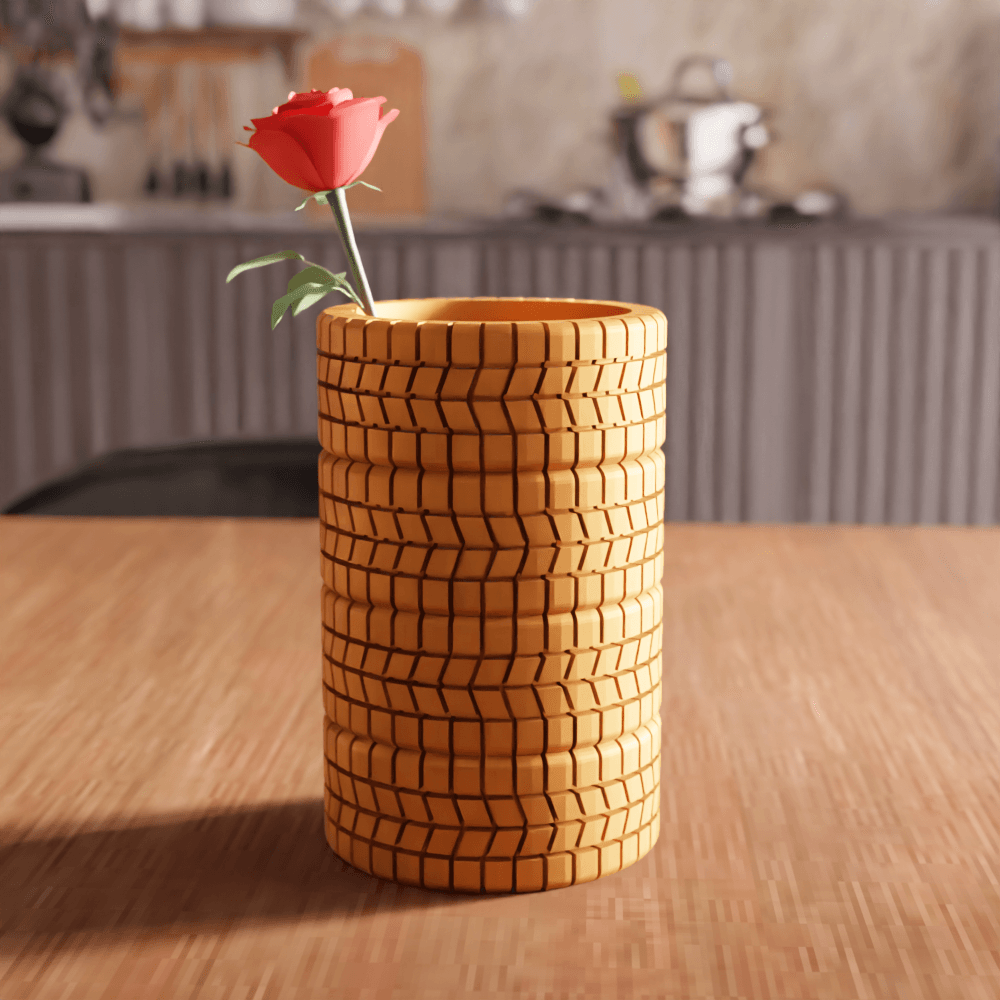 Tire Tread Pattern Desk Organizer & Vase 3d model