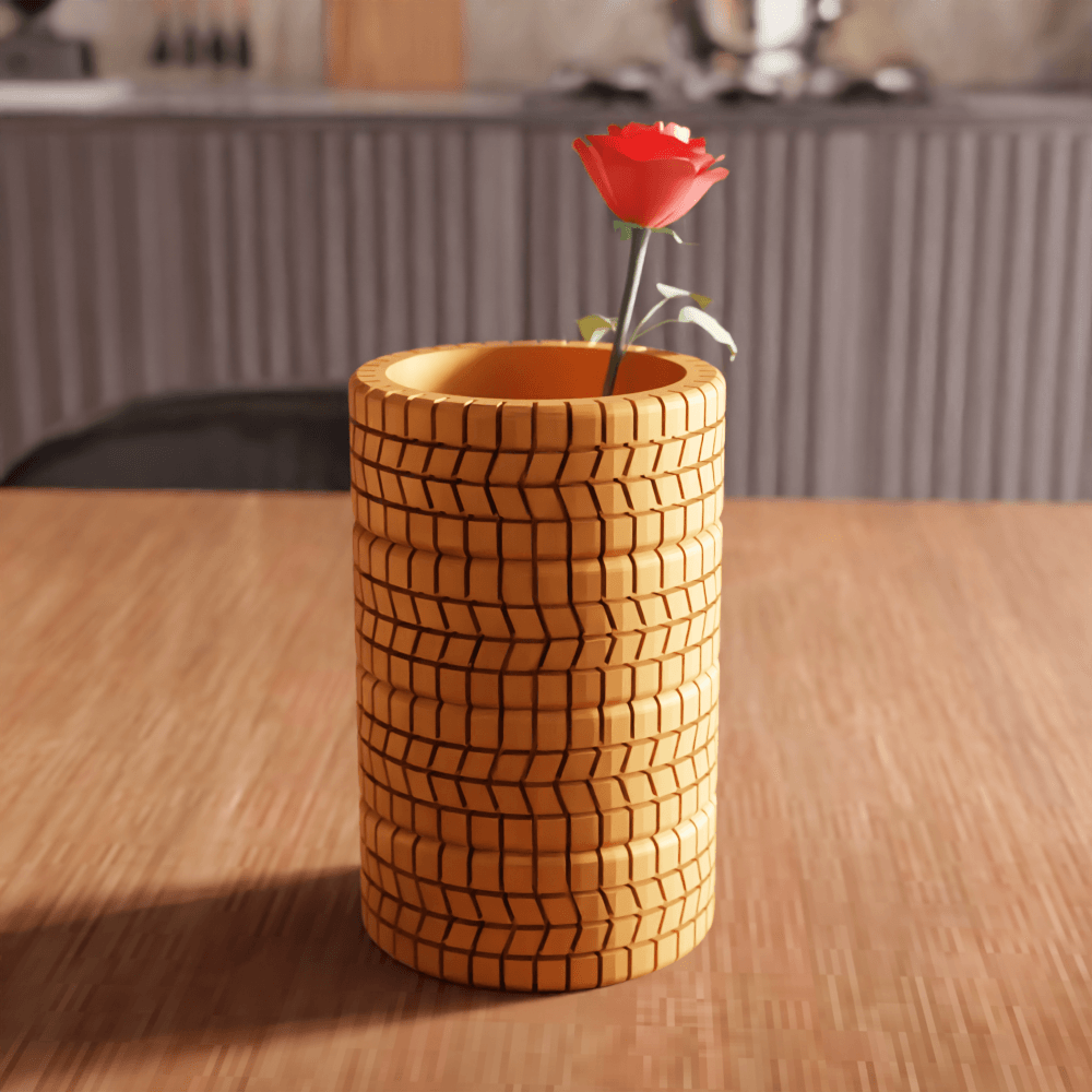 Tire Tread Pattern Desk Organizer & Vase 3d model