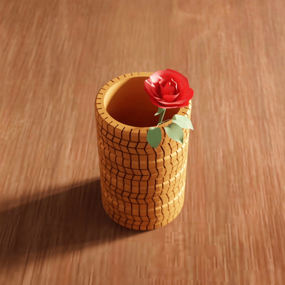 Tire Tread Pattern Desk Organizer & Vase 3d model