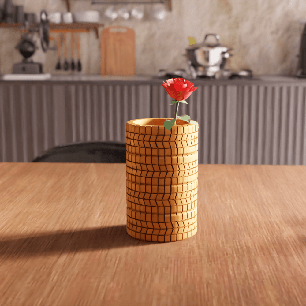 Tire Tread Pattern Desk Organizer & Vase 3d model