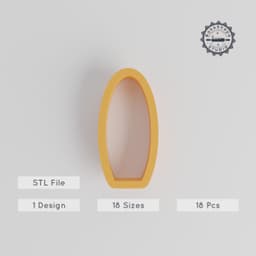 Surfboard Shape Cutter Set, 18 Sizes, Perfect for Cookies, Fondant & Clay, Summer Beach Crafting PRODUCT_1443 3d model