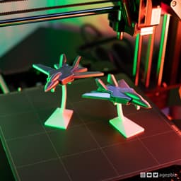 Print-in-place and articulated F14 Jet Fighter with Stand 3d model