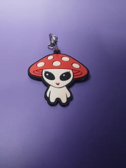 Cute Alien Mushroom Keychain 3d model