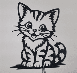 Cute Kitten 2D Wall Art.stl 3d model