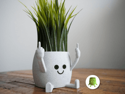 Middle Finger Pot with Feet 3d model