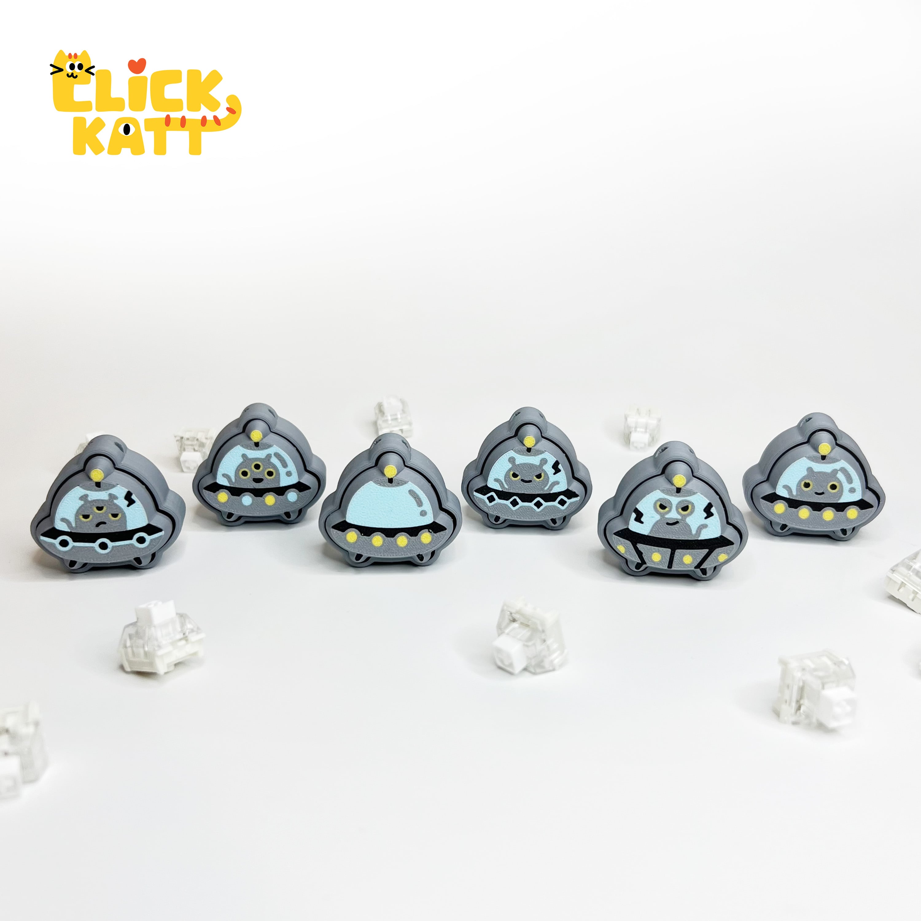 UFO V01 - Clicker Fidget Toy Keychain 3d model