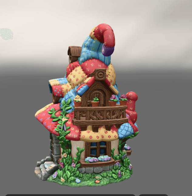 Patchwork Wizard Cottage STL File 3D Print 3d model