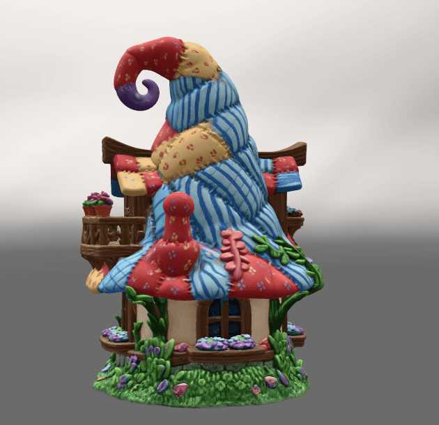 Patchwork Wizard Cottage STL File 3D Print 3d model