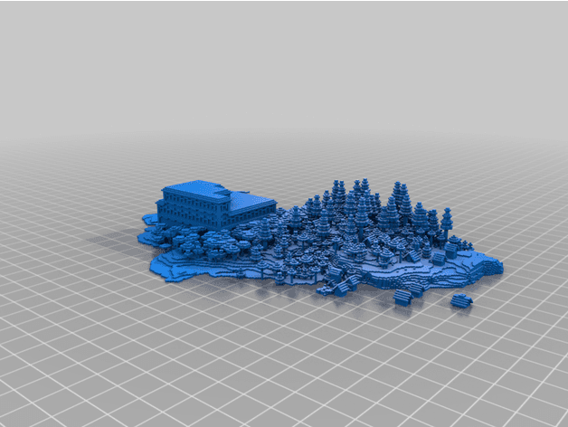 Minecraft Mansion Island 3d model