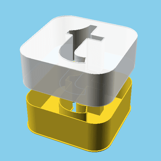 Square Tumblr Logo, nestable box (v1) 3d model
