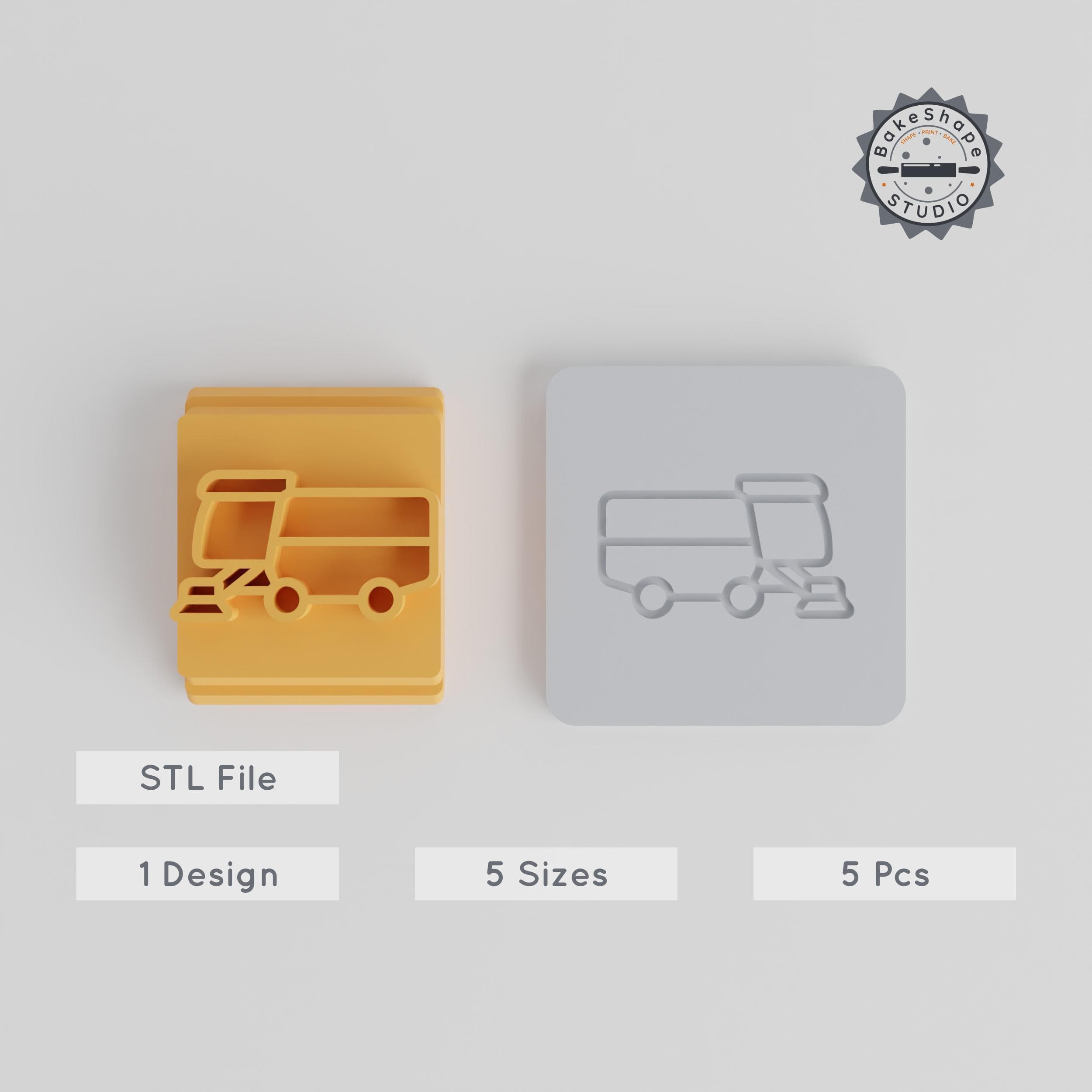 Street Sweeper Vehicle Stamp Tile Collection, 20-40mm Motif, Perfect for Clay, Cookies & Fondant PRODUCT_3375 3d model