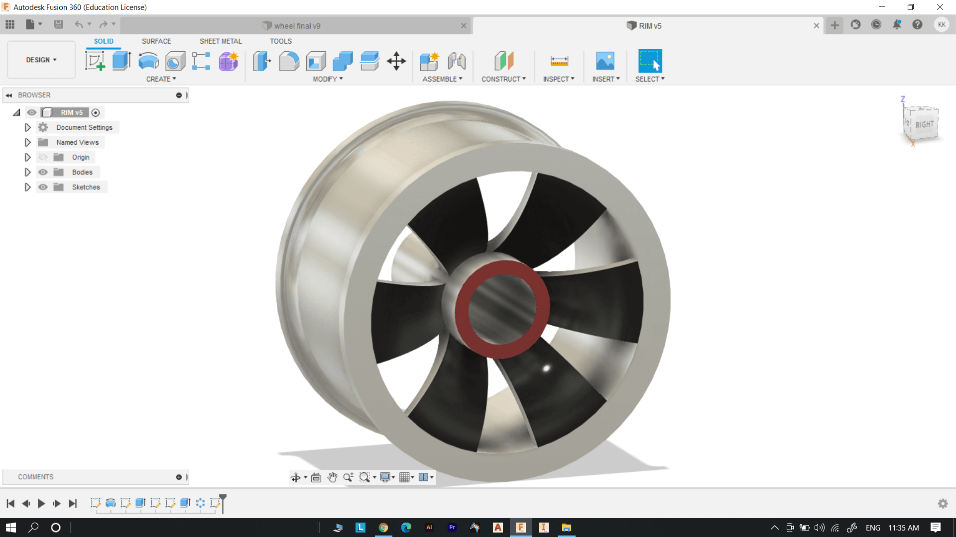 Mag wheel - Rim
Software used Fusion360 - 3d model