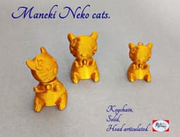 Lucky Cat Keychain β Articulated Maneki Neko Toy (No Supports)- ζγη« 3d model