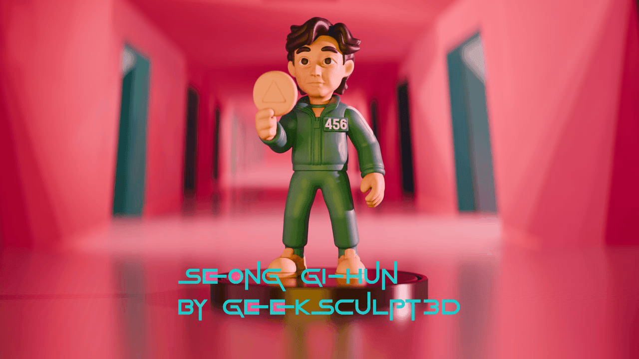 Squid Game Inspired Seong Gi-hun Player 456 Figurine 3d model