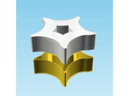Shuriken 006A, nestable box (v2) 3d model