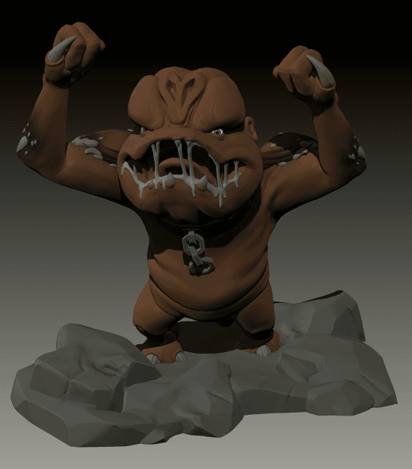 Star Wars- Drooly Baby Rancor- Pose #3 3d model