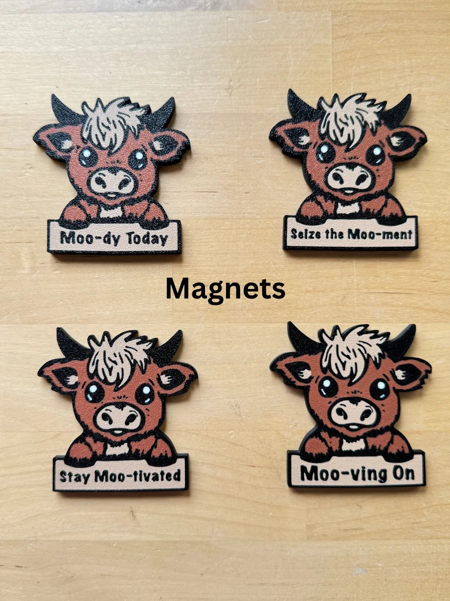 Funny Highland Cow Magnets Highland Cow Fridge Magnet Highland Cow Decor 3d model