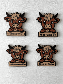 Funny Highland Cow Magnets Highland Cow Fridge Magnet Highland Cow Decor 3d model