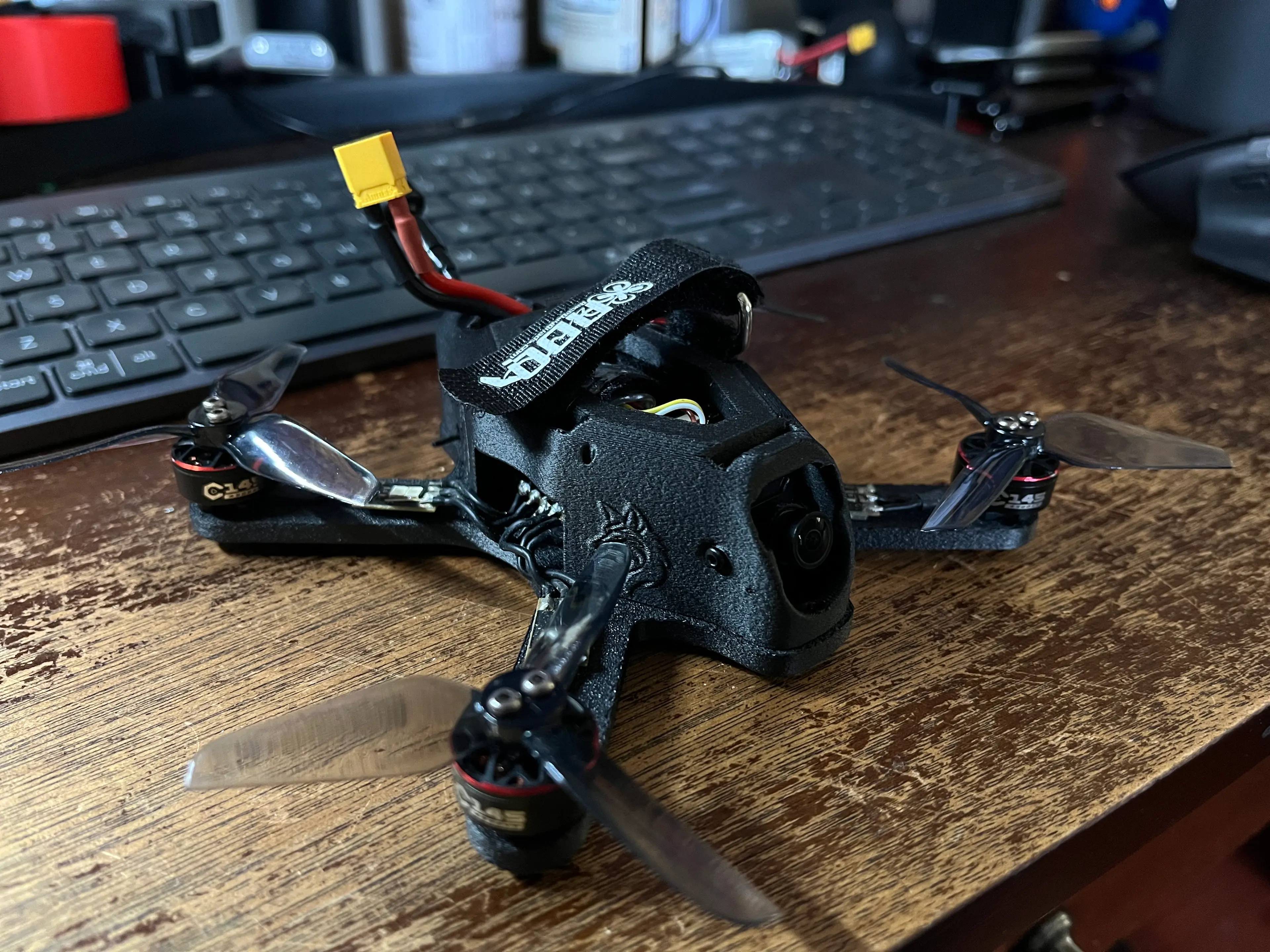Printed on a Qidi Plus 4
Bottom plate Pet-Cf
Canopy PPa-Cf (just because I wanted to try it out)
Running a SpeedBee 405 mini
Walksnail 1s VTX (had to print a 25x25 adapter out of PC to mount it. Probably going to switch to HdZero race V3 to make the electronics cleaner)
AxisFlying 1405.5 4600 Kv motors...
Any chance we can get a set TPU armguards, and mounting for a 25x25 FC? Overall Great model and can't wait to fly it (it's raining right now).