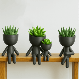 3D Robert Planter Set, Plant Buddy Planter, Human Succulent Plant Pot, Fun Sitting Planters 3d model