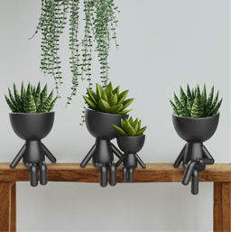 3D Robert Planter Set, Plant Buddy Planter, Human Succulent Plant Pot, Fun Sitting Planters 3d model
