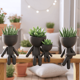 3D Robert Planter Set, Plant Buddy Planter, Human Succulent Plant Pot, Fun Sitting Planters 3d model