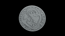 Yin Yang Dragon Relief STL - Printable Spiritual Decor Object 3d model