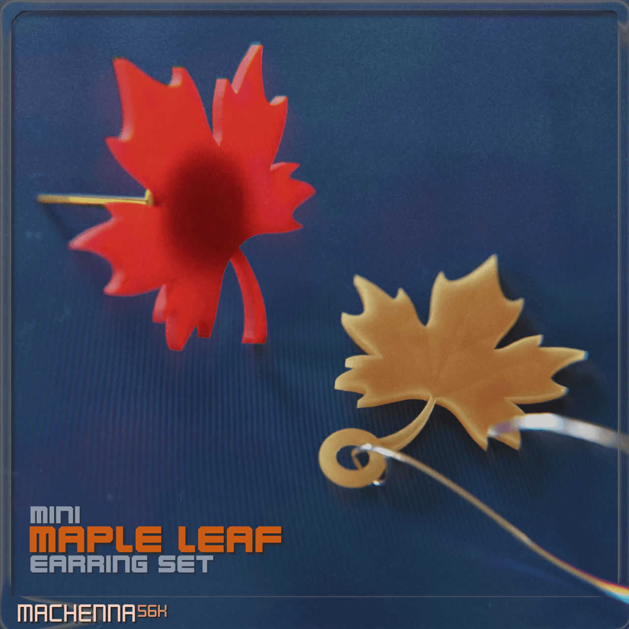 Mini Maple Leaf Earring Set 3d model