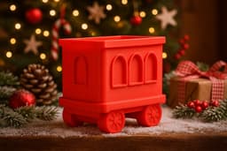 Christmas Train Cart – Festive Holiday Multi-Purpose Holder 3d model