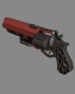 Custom Eyasluna Hand Cannon – Futuristic Revolver Model 3d model