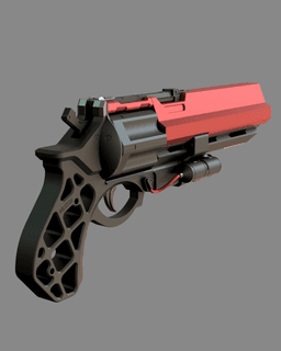 Custom Eyasluna Hand Cannon – Futuristic Revolver Model 3d model