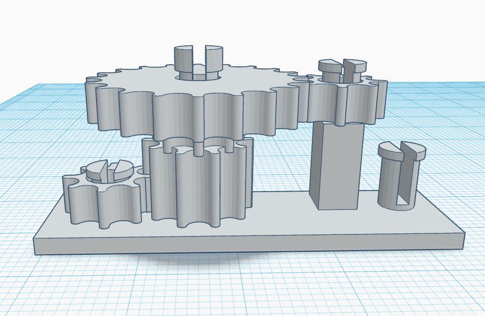 Simple Compact Geartrain Example 3d model