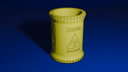Biohazard Waste Drum Beer Can Holder 3d model