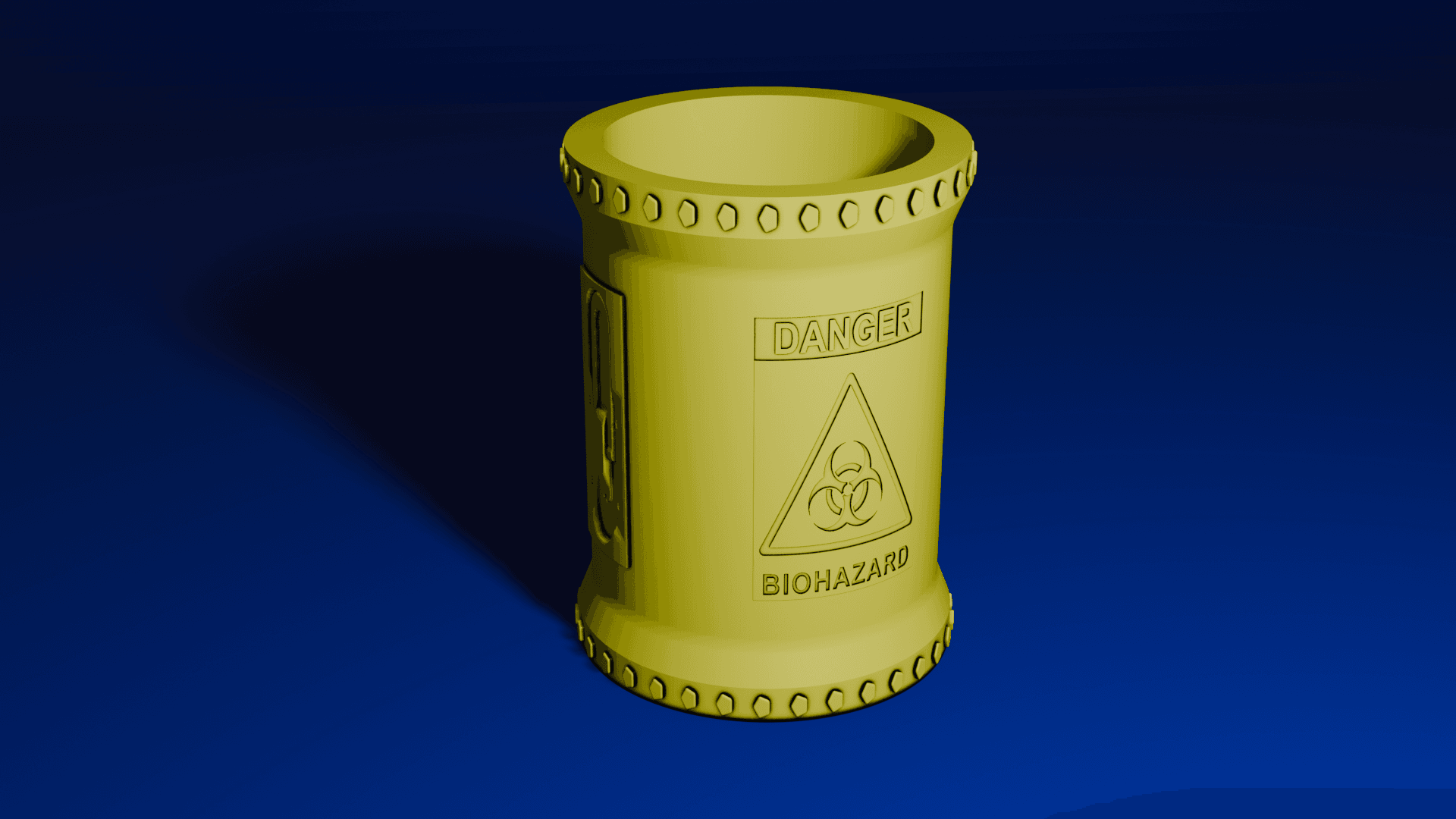 Biohazard Waste Drum Beer Can Holder 3d model