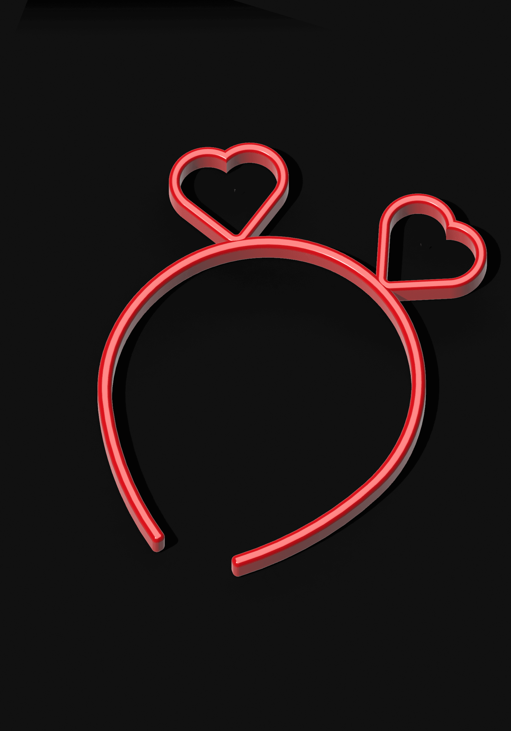 heart headband 3d model